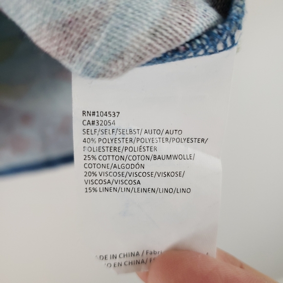 Anthropologie Tiny Women's Blue Floral V-Neck Cap Sleeve Blouse - Picture 7 of 8